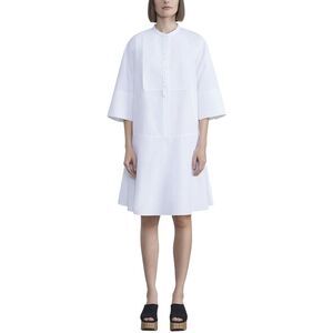 Lafayette 148 New York Womens Bib-Front Tuxedo Dress, White